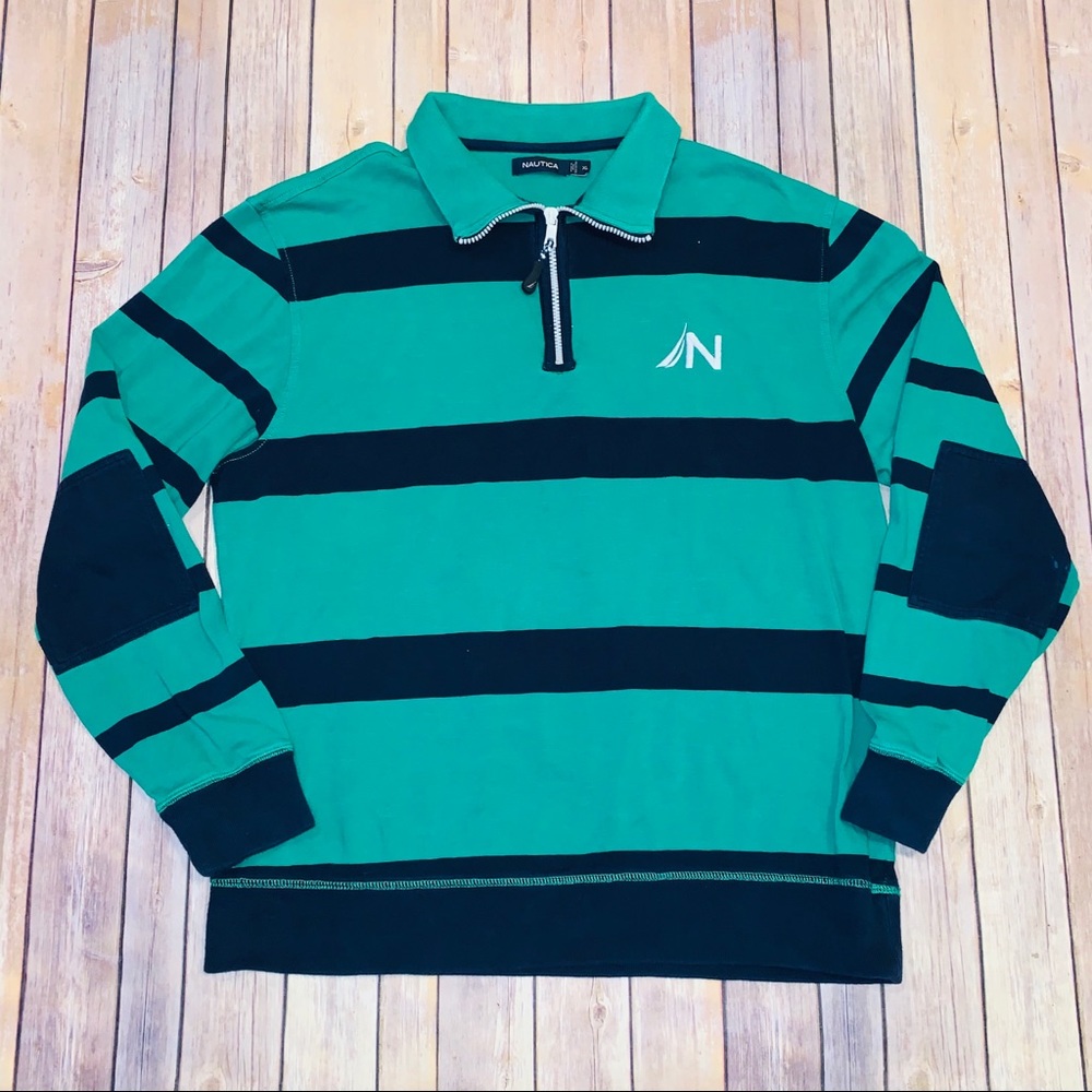 Nautica Mens 1/4 zip up sweater pullover Sz XL